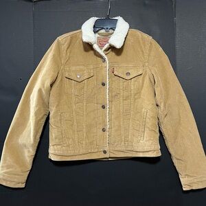 Women’s Small Levi’s Original Corduroy Sherpa Lined Trucker Jacket Western Indie